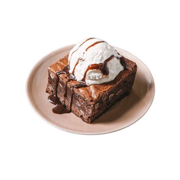 Brownie con helado